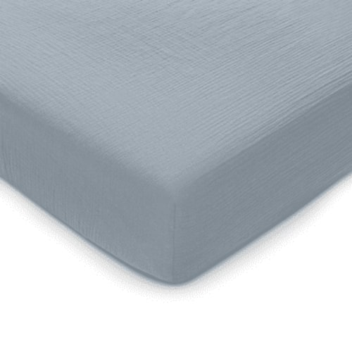 Comfy Cubs | Muslin Fitted Crib Sheet (Pacific Blue)