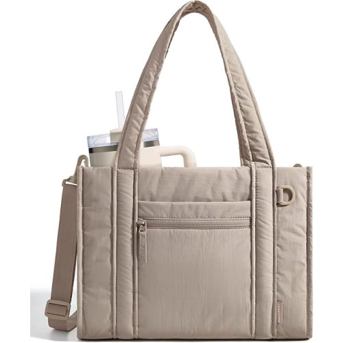 BAGSMART Small Tote Bag for Women, Crossbody Bag with Zipper, Crush Bow Purses for Travel Work College