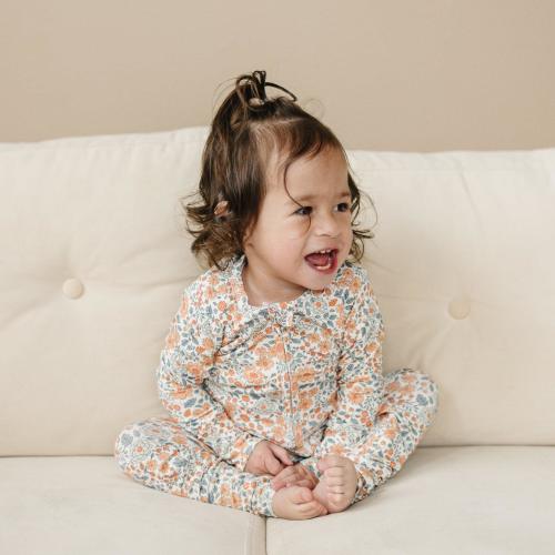 Darling Ditsy Bamboo Zippy Romper | Little Joy Co.