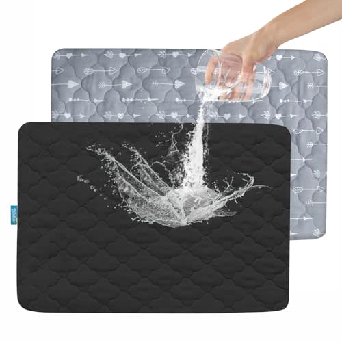 2 Pack Pack and Play Mattress Protector Sheets Fitted Waterproof Playard Mattress Pad Cover, Compatible with Graco Pack n Play & Dream On Me & Pamo Babe, Playpen/Playard Sheet, Arrow&Black, 39" x 27"