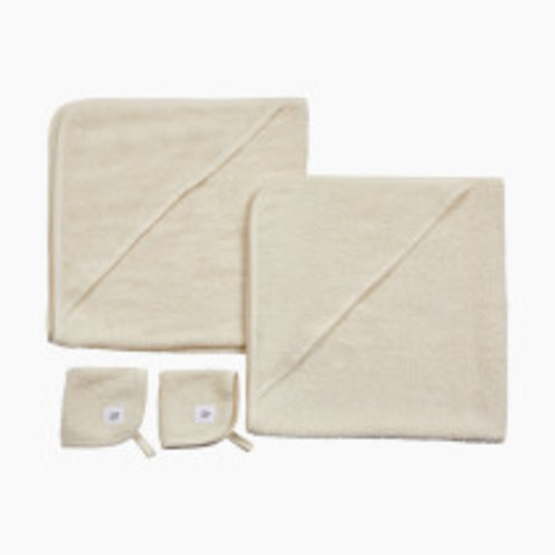 Tiny Kind Organic Bath and Towel Spa 4 Piece Set - Antique White, 0-24 M