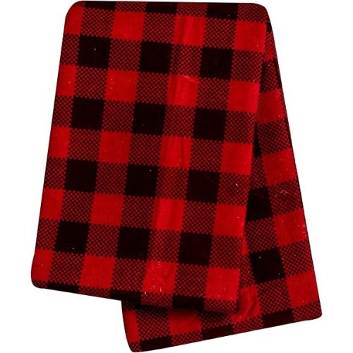 Trend Lab Brown and Red Buffalo Check Deluxe Flannel Swaddle Blanket - Buffalo Check Cotton, Red and Brown, 48 in x 48 in