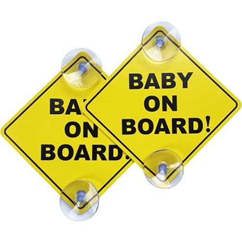 Baby on Board Sticker for Cars 2PCS, WZCNDIDI Baby On Board Warning Signs with Suction Cups, Durable and Strong Without Residue