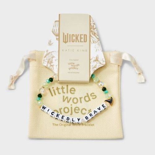 Little Words Project x Wicked "Wickedly Brave" Beaded Bracelet - Black/Green/White