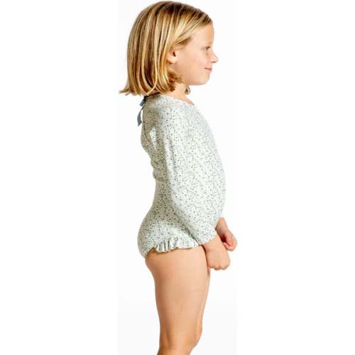 Girls Sea Marsh Floral Rashguard One Piece - Minnow | Maisonette