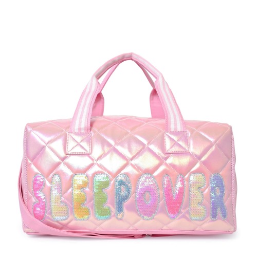 OMG Accessories - 'Sleepover' Metallic Sequined Large Duffle Bag