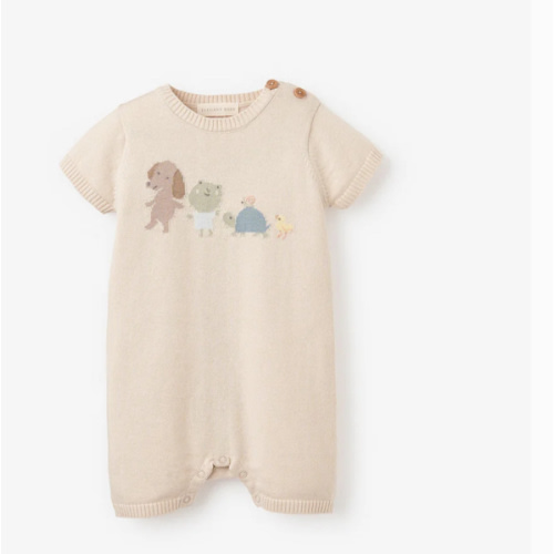 Pond Friends Knit Shortall Romper – Elegant Baby