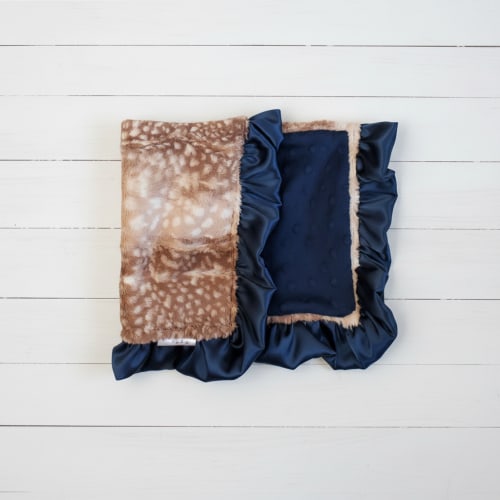 Fawn Minky and Navy Woodland Lovey – DBC Baby Bedding Co