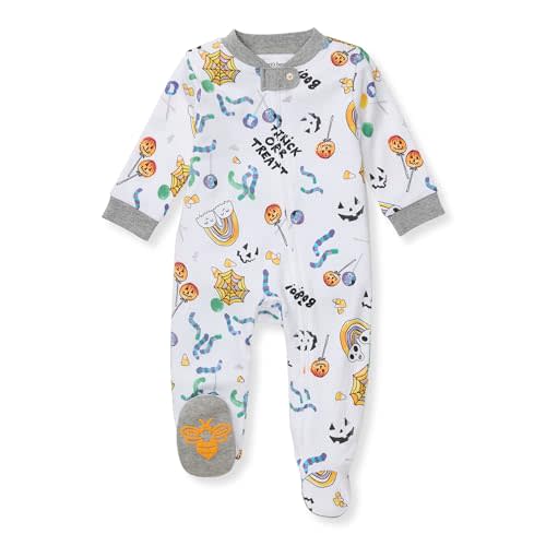 Burt's Bees Baby Girls Footed One-Piece Pajamas, Sleep and Play Loose Fit, 100% Organic Cotton, Sizes NB to 6-9 Months