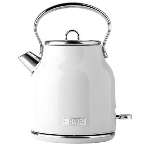 Haden Heritage Electric Kettle - Ivory White: Cordless BPA-Free Teapot with Boil Dry Protection, 57oz Stainless Steel