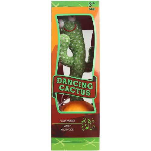 Dancing Cactus, Interactive Toy, Talking Cactus Repeat What You Say, LED Lights, Cactus Toy 60 Unique Popular Songs for Kids, Dance, Record, and Sing, Rechargable USB Cord Included