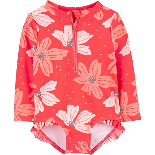 Simple Joys by Carter's Girls' Long Sleeve Zipper One Piece Swimsuit