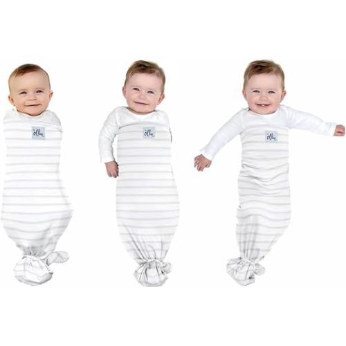 The Ollie Swaddle – Adjustable Baby Swaddle for Newborns | Pediatrician-Approved for Safe Sleep | Easy Closure | Arms-Out | Lightweight, Machine-Washable | Easy Diaper Access