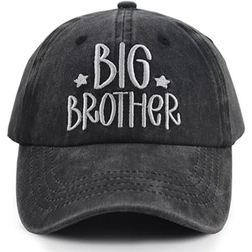 Big or Brother and Sister Hats for Boys Age 3-10 Year Old, Adjustable Embroidered Cotton Baseball Cap
