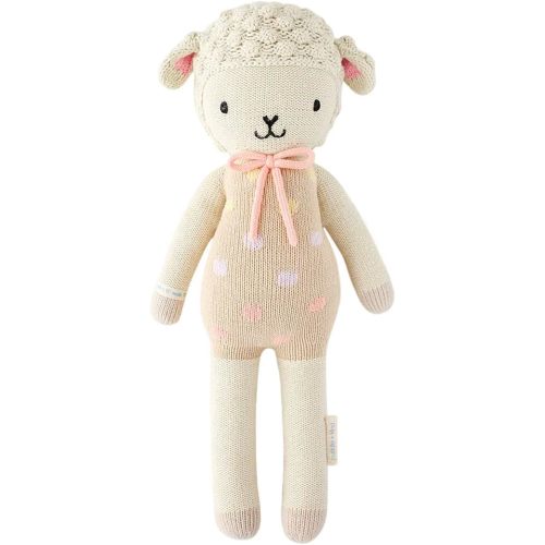 cuddle + kind Pastel Lucy The Lamb Little 13" Hand-Knit Doll – 1 Doll = 10 Meals, Fair Trade, Heirloom Quality, Handcrafted in Peru, 100% Cotton Yarn
