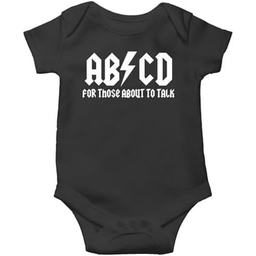 ABCD For Those About to Talk - Funny Lil Rocker Music Lover Infant Novelty Romper Baby Bodysuit