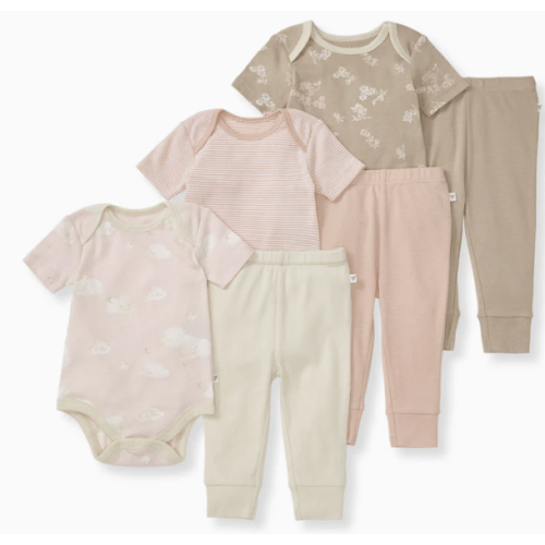Whimsical Floral Organic Short Sleeve Bodysuit & Pant Set 3 Pack – Burt's Bees Baby