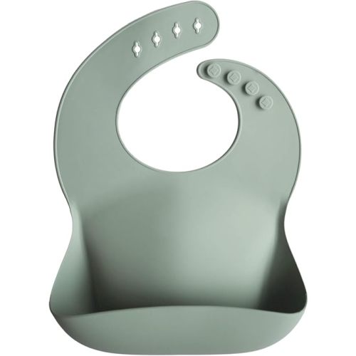 mushie Silicone Baby Bib | Adjustable Fit Waterproof Bibs (Cambridge Blue)