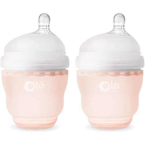Olababy Gentle Bottle 2 Piece Coral Set, 4 Ounce