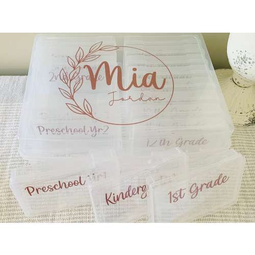 Personalized Photo Storage Bin ,Child Photo Box Organizer , Kids Milestone Memory Box , Photo Storage ,Children's Photo Box ,Photo Organizer