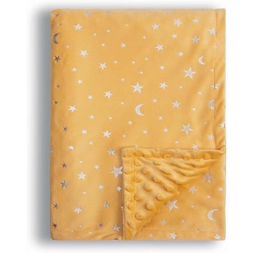 Baby Blanket Star and Moon Printed 30" x 40" (Ginger)