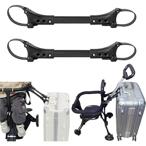 Baby Stroller Luggage Connector for Hands-Free Travel, 2 Pack Universal Attachment for Travel Stroller and Suitcase, Portable and 3 Adjustable Lengths
