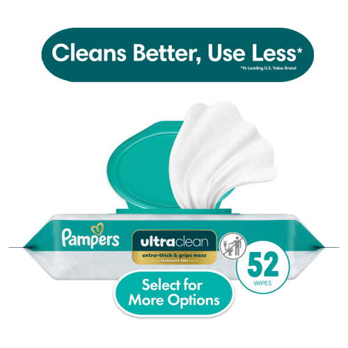 Pampers Ultra Clean Baby Wipes, 1-Pack 52 Wipes (Select for More Options)