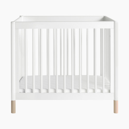 babyletto Gelato 4-in-1 Convertible Mini Crib - White Finish With Washed Natural Feet