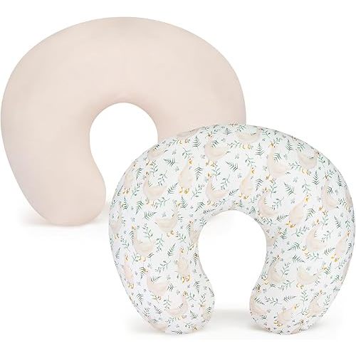 Accmor 2 Pack Nursing Pillow Covers, Stretchy Nursing Cover for Breastfeeding, Ultra Soft Comfortable Pillow Slipcover for Baby Girls Boys Newborn