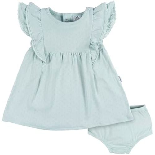 Gerber Baby Girls' Cotton Dress and Diaper Cover Set
