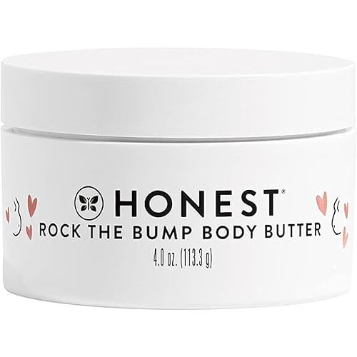 The Honest Company Honest Mama Rock The Bump Body Butter | Moisturizing Stretch Mark Cream | Shea Butter, Avocado Oil, Vitamin E | 4 oz