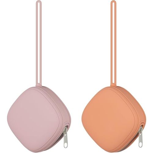 2 Pack Silicone Pacifier Holder Case,