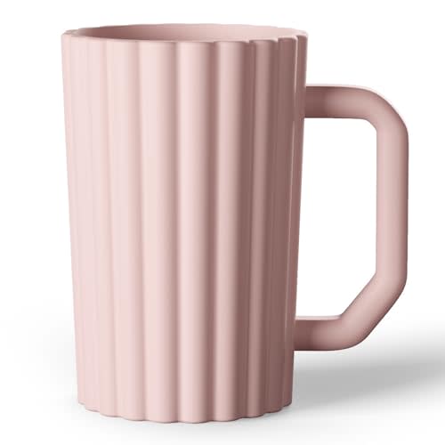Mintlyfe Baby Bath Rinse Cup, Silicone Body Washing Rinser Cup with Easy Grip Handle (Blush)