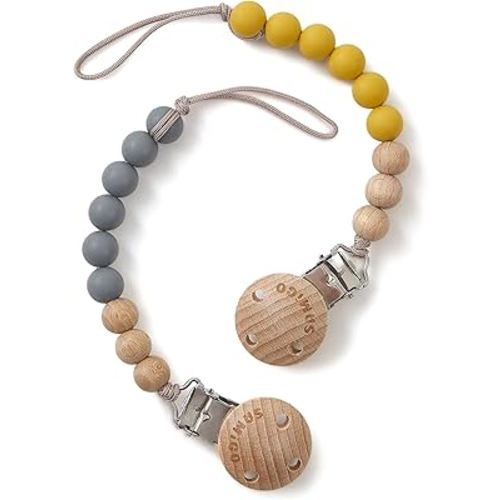 SAMiGO Pacifier Clips Holders Silicone Paci Binky Clips for Baby Boys - 2 Pack