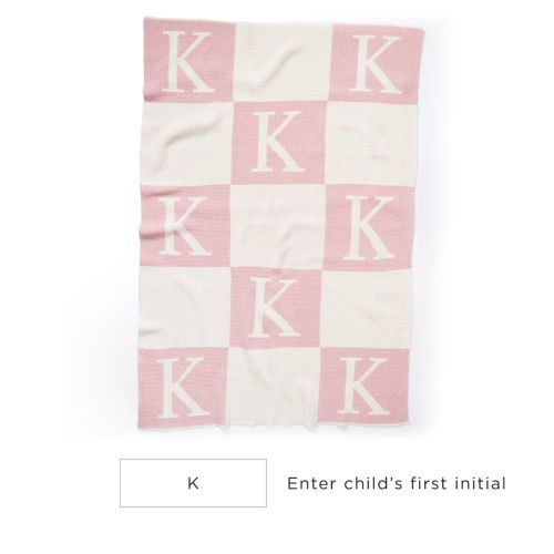 Initial Block Baby Crib Blanket