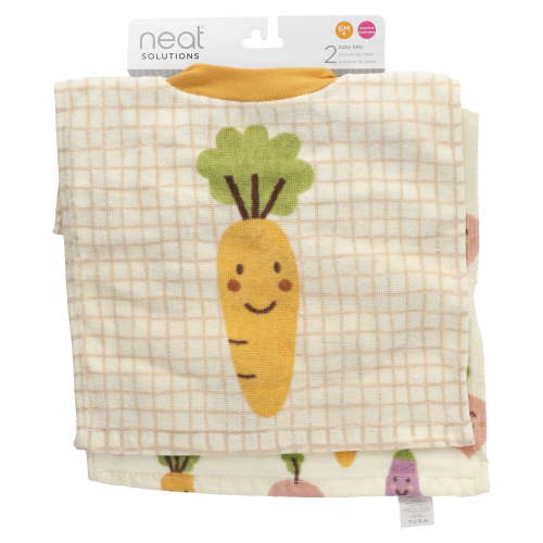 Neat Solutions Baby Bibs, 6M+, Veggies, 2 Count