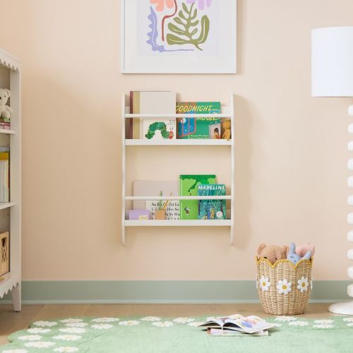 Kids Daisy Wall-Mounted Book Rack