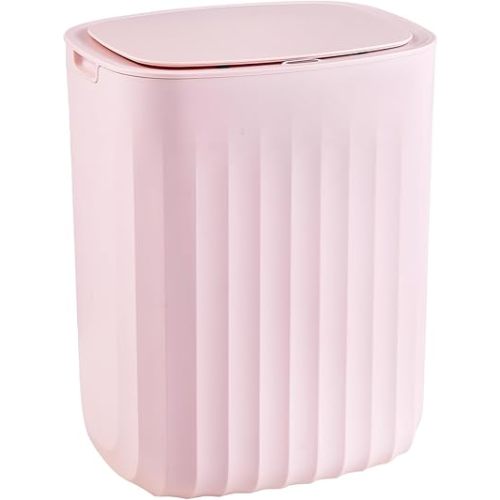 ELPHECO 3.5 Gallon Waterproof Motion Sensor Bedroom Trash Can with Lid, Automatic Garbage Bin for Bathroom Living Room Office, Pink