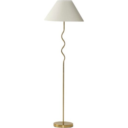 Squiggle 62" LED Modern Wavy Floor Lamp with Fabric Shade, Bulb Included