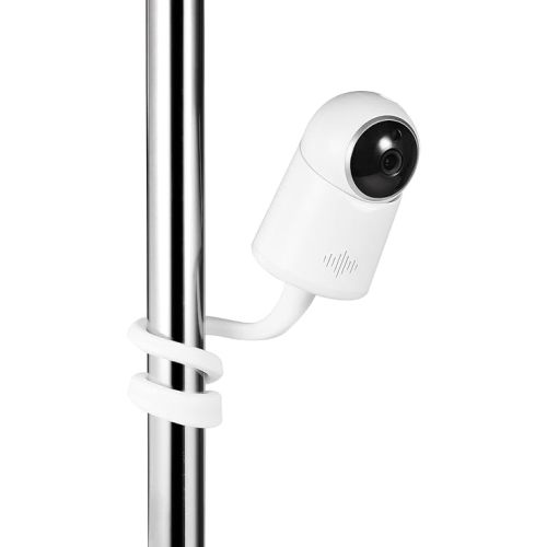 Universal Baby Monitor Camera Mount for Crib Compatible with Arlo, Owlet, Goodbaby, and More with 1/4 threaded hole, Adjustable Stand for HelloBaby, Vtech, Motorola Monitors, No Tools Required (White)