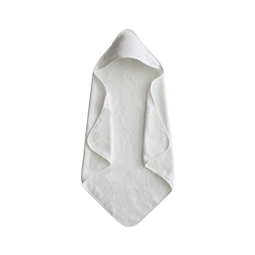 mushie Baby Hooded Towel | Organic Cotton (Pearl)