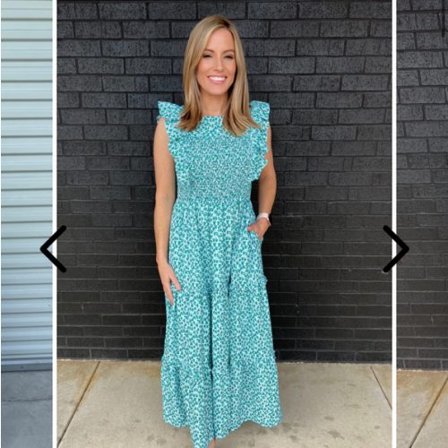 Smocked Floral Print Nursing Midi Dress