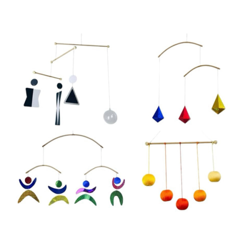 Set of 4 portable montessori - Munari, Gobbi, Octahedron, Dancers. Montessori mobile, Baby mobile, Hanging mobile baby boy and girl