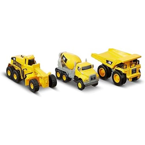 CAT Construction Toys Construction Die Cast Metal 3 Pack Vehicles - Dump Truck/Cement Mixer/Grader for Ages 3+