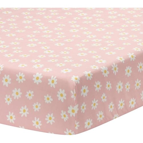 Lambs & Ivy Daisy Dreams Breathable 100% Cotton Baby Fitted Crib/Toddler Sheet