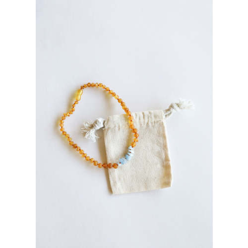 Raw Honey Baltic Amber + Aquamarine || Necklace – CanyonLeaf