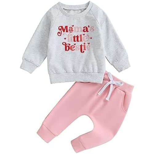 Toddler Baby Daddys Girl 2 Piece Outfits Long Sleeve Letter Print Sweatshirt & Pants Fall Winter Baby Clothes