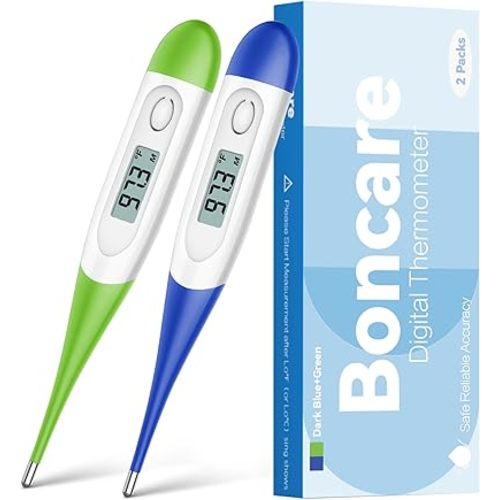 Thermometer for Baby, 2 Packs, Rectal Digital Thermometer with 10 Seconds Fast Reading (Dark Blue+Green)