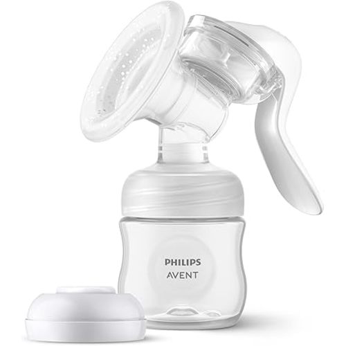 Philips Avent Manual Breast Pump - Easy Pumping with Natural Motion Technology - Transparent, SCF430/03