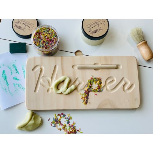 2 SIDED Heirloom Quality Custom Wooden Name Cursive Tracing Board with Oil and Tool Kit - Gia Rose
